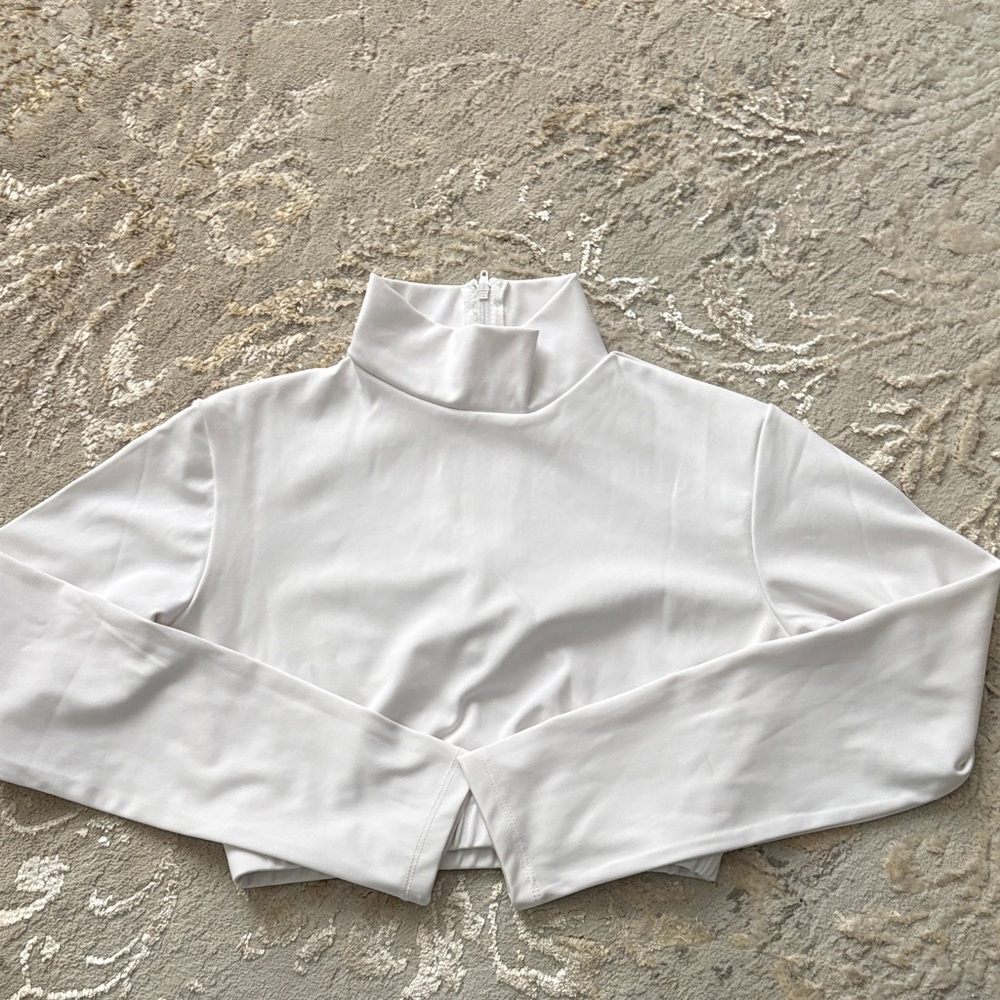 White High-Neck Women's Top for cheerleading